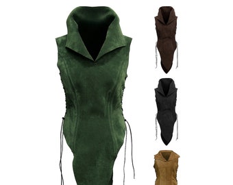 Women's Leather Jerkin - Wood Elf - Size 34-46- LARP