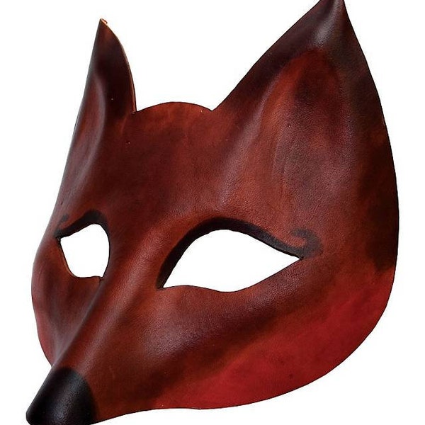 Venezianische Maske aus Leder- Volpe de cuoio - Ledermaske Fuchs Fuchsmaske