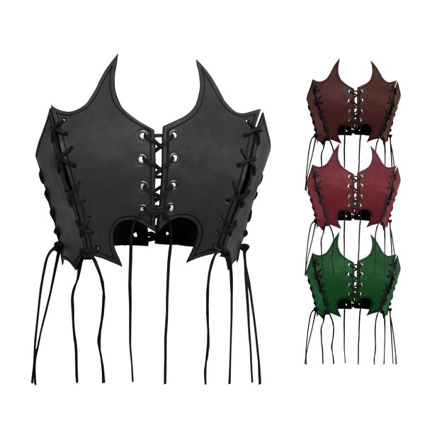 Leder-Mieder - Hexe - LARP Bustier aus Rüst-Leder mit Schnürung