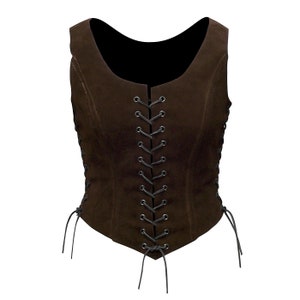 Suede Bodice With Lacing Adventuress Sizes 34-46 LARP - Etsy