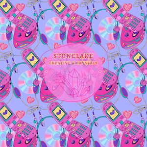 Y2K Retro Seamless Digital Pattern, Fabric Design, Surface Pattern, Digital Download, Pattern, Fabric, Paper, Scrapbook, Wrapping Paper