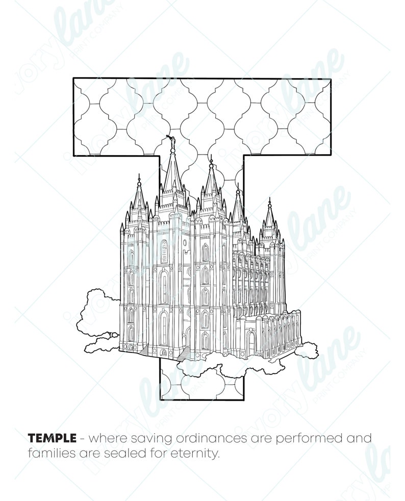 Download LDS Alphabet Coloring Pages / Printable PDF | Etsy