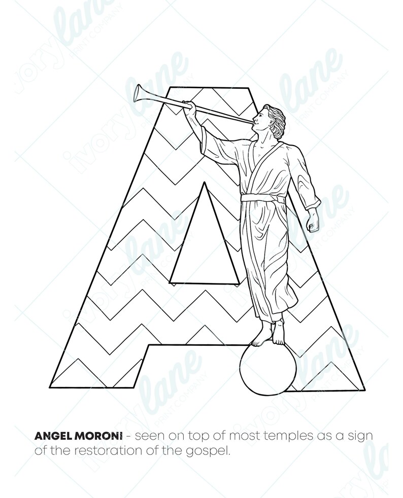 Download LDS Alphabet Coloring Pages / Printable PDF | Etsy