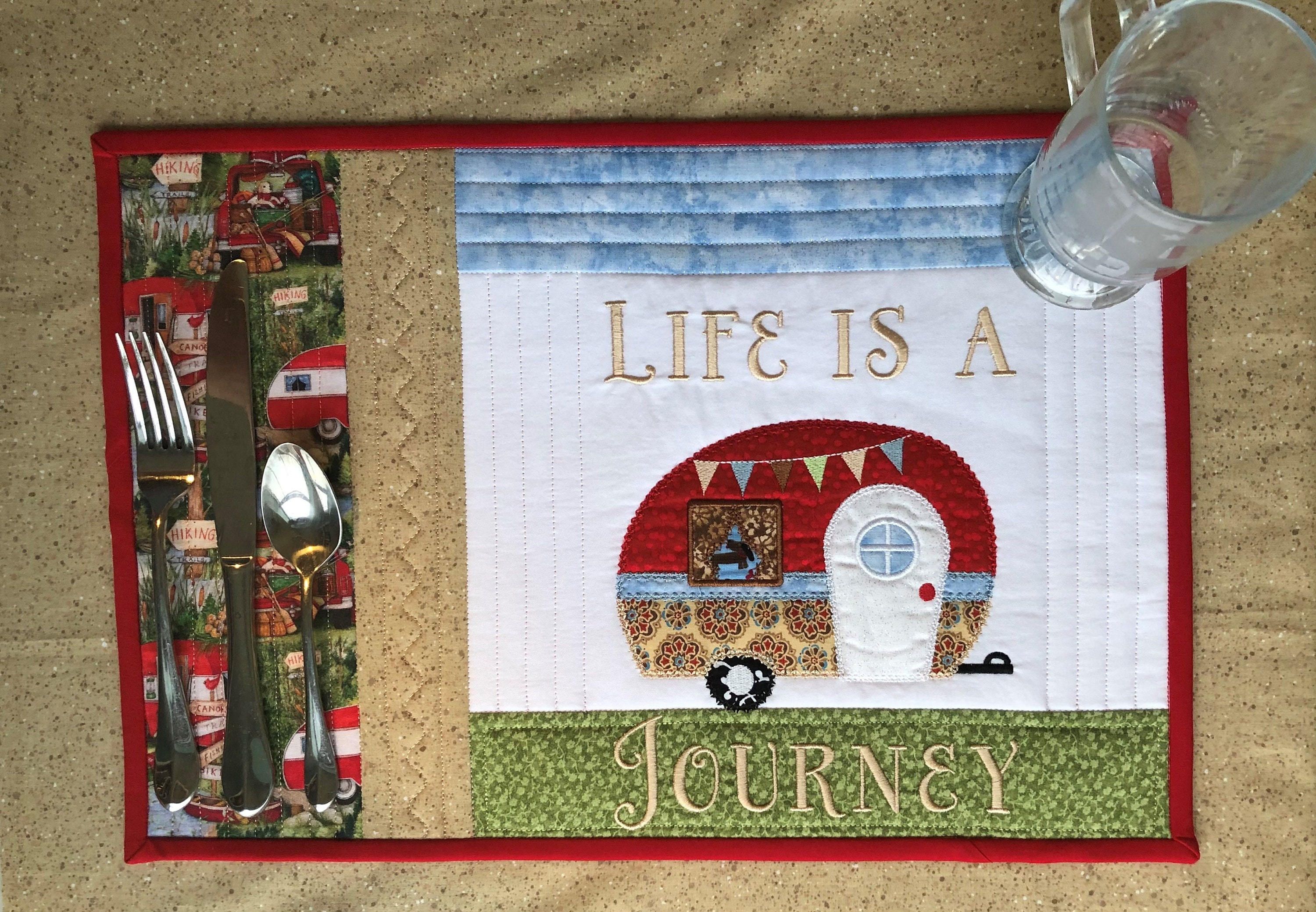 Happy Camper Placemats Ole Time Camping Quilted Placemats Etsy