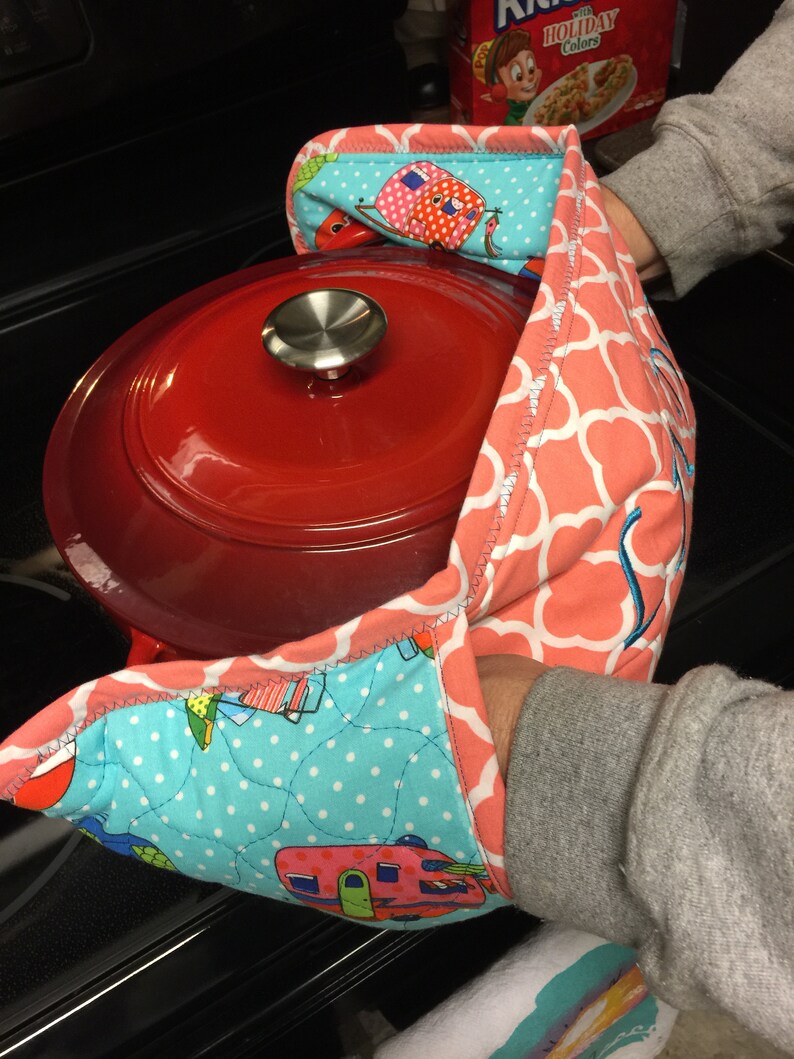 Double Pot Holder Free Personalization Double Oven Mitt Etsy