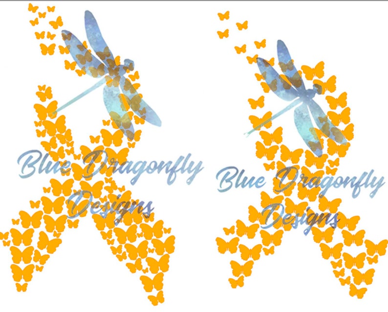 Download Memorial Ribbon with Butterflies SVG | Etsy