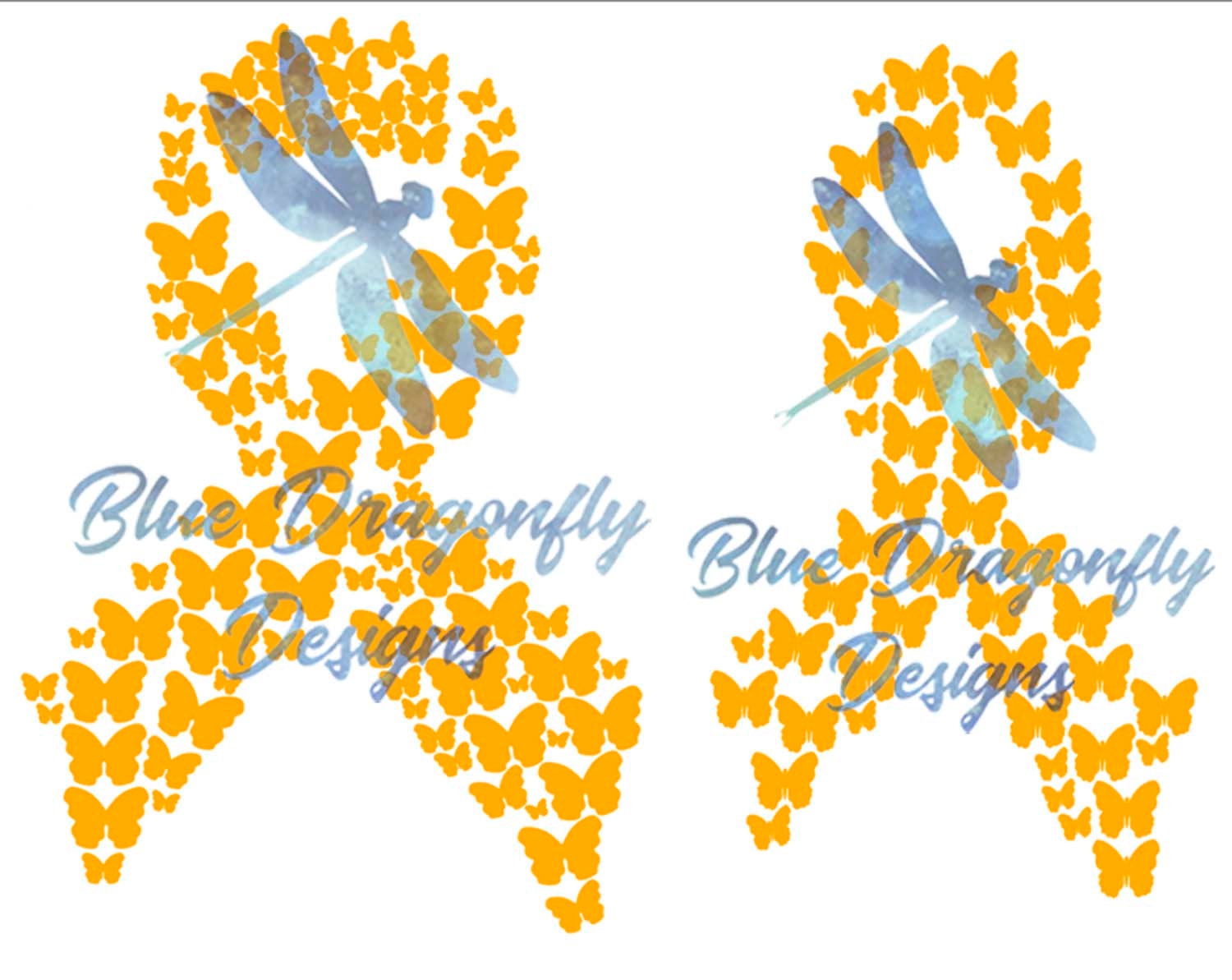 Awareness Ribbon With Butterflies SVG Etsy