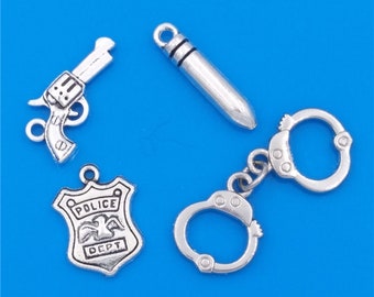 BULK 50 Gavel Charms Antique Silver Tone 3D SC5843