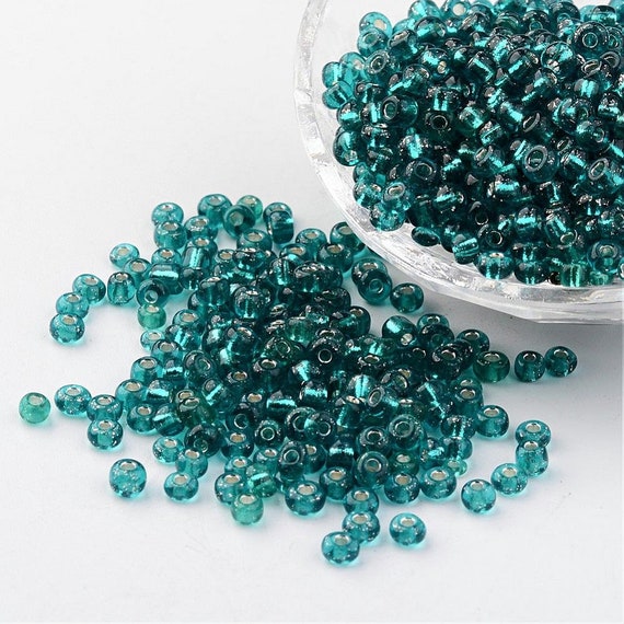 Turquoise Transparent 50g glass seed beads approx 4mm size 6//0