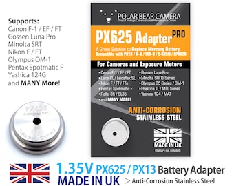 1.35V MR-9 PX625 Battery Adapter PRO Only for Film Camera **Made in UK** MRB625 EPX625, PX13, V625, MR09, H-D, RPX625, RM625,KX625, E625N