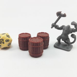 Barrels - Set 3x | 28mm Dungeons and Dragons Terrain | DnD Terrain | Tabletop Terrain