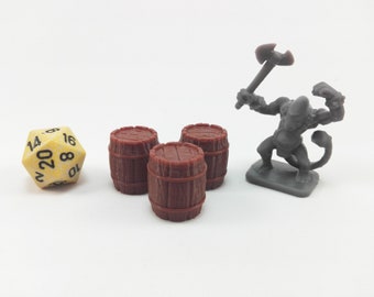 Barrels - Set 3x | 28mm Dungeons and Dragons Terrain | DnD Terrain | Tabletop Terrain