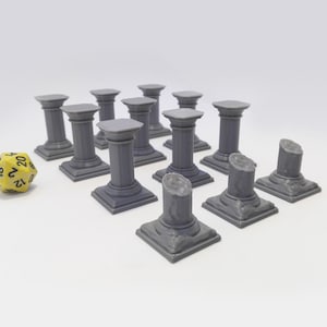 Pillars | Set 12x | 28mm Dungeons and Dragons Terrain | DnD Terrain | Tabletop Terrain