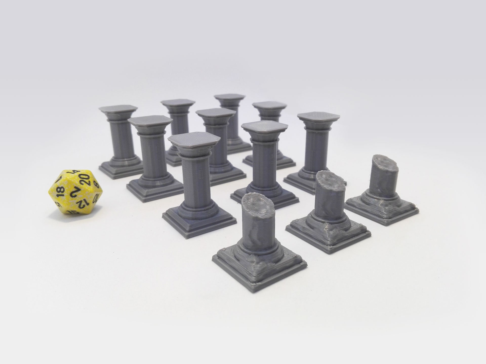 Pillars | Set 12x | 28mm Dungeons and Dragons Terrain | DnD Terrain | Tabletop Terrain