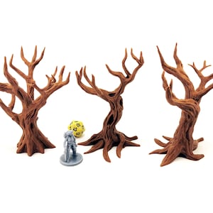 Spooky Trees | Set 3x | 28mm Dungeons and Dragons Terrain | Tabletop Terrain