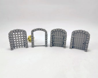 Dungeon Doors 28mm Dungeons and Dragons Terrain | Heroquest Terrain | Gloomhaven Doors