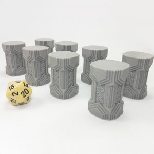 Dwarven Pillars - Set 8x | 28mm Dungeons and Dragons Terrain | DnD Terrain | Tabletop Terrain