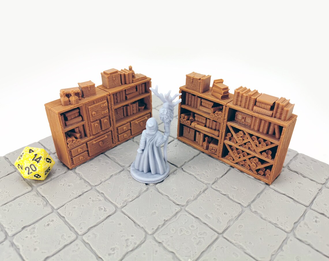 Modular Library Shelves 28mm Dungeons and Dragons Miniatures Etsy