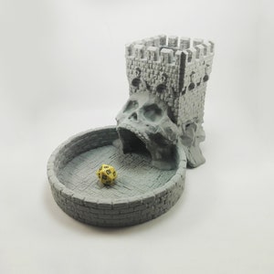 Skull Castle Dice Tower with Tray | Tabletop Gaming Accessory | Dungeon Master Gift