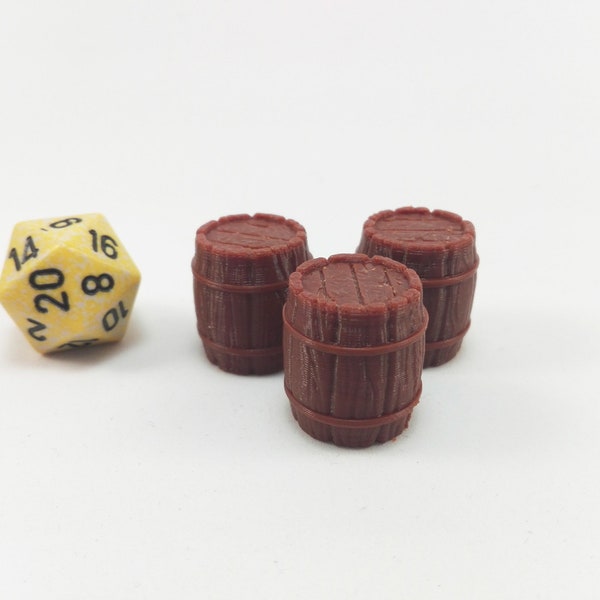 Barrels - Set 3x | 28mm Dungeons and Dragons Terrain | DnD Terrain | Tabletop Terrain