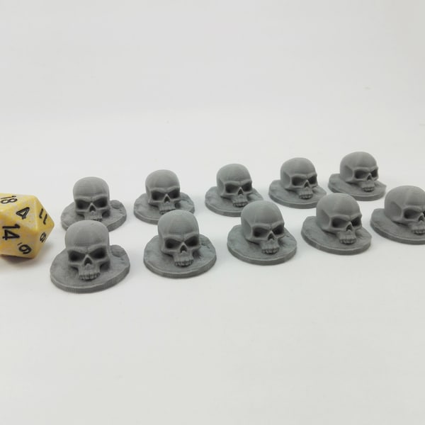 Skull Tokens | Set 10x | Death Counters for Tabletop Games