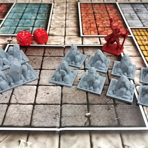 Heroquest Stones/Scree Tiles | Blocked Squares tiles | x10 - 1989/2021 Version