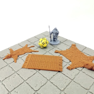 Woven Rug and Pelts | 28mm Dungeons and Dragons Terrain | D&D Terrain | Tabletop Terrain
