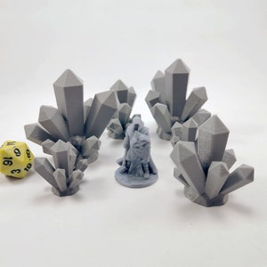 Crystal Clusters: 28mm DnD Terrain, Tabletop Scenery (Set of 6)