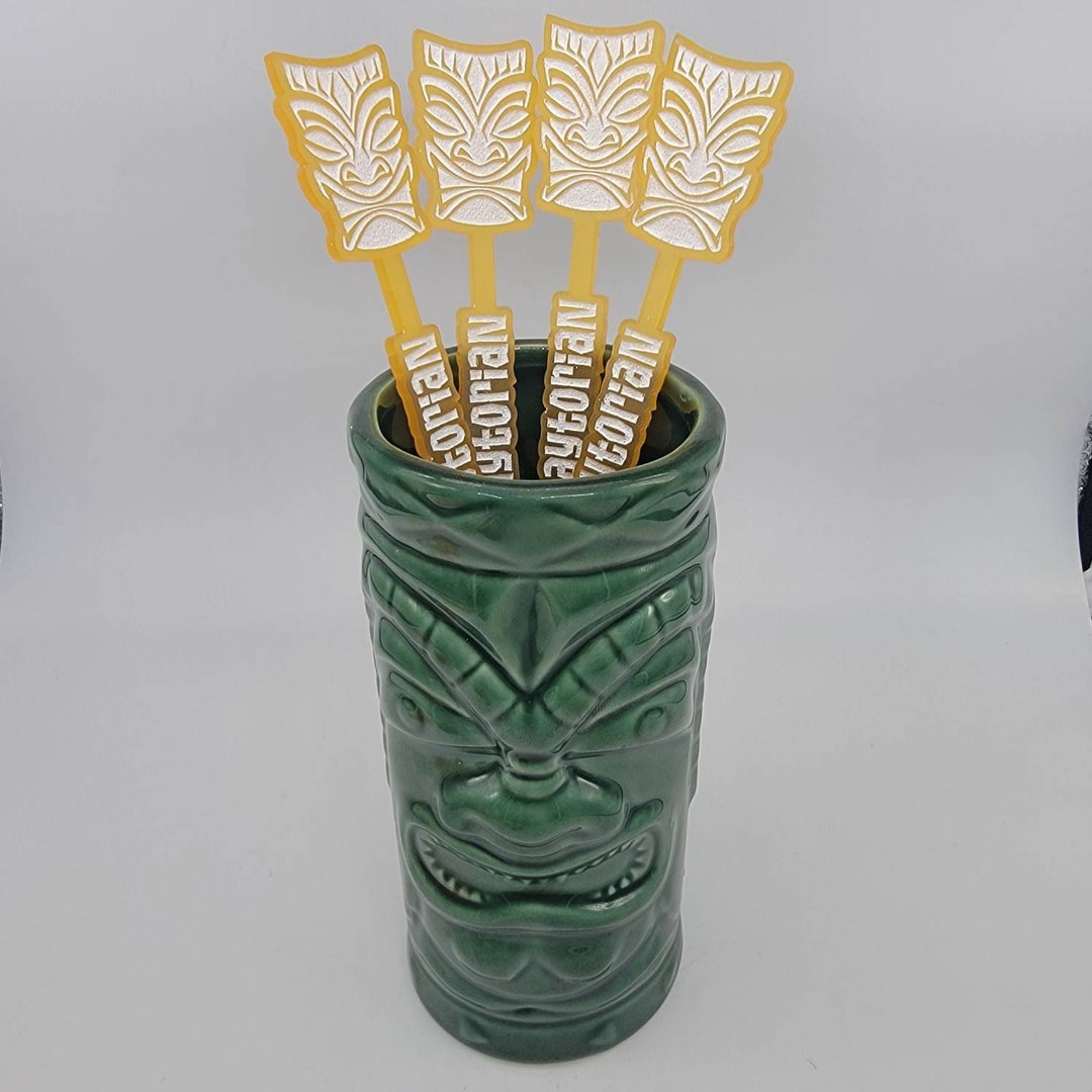 Custom Tiki Swizzle Sticks Frosted Colors Etsy