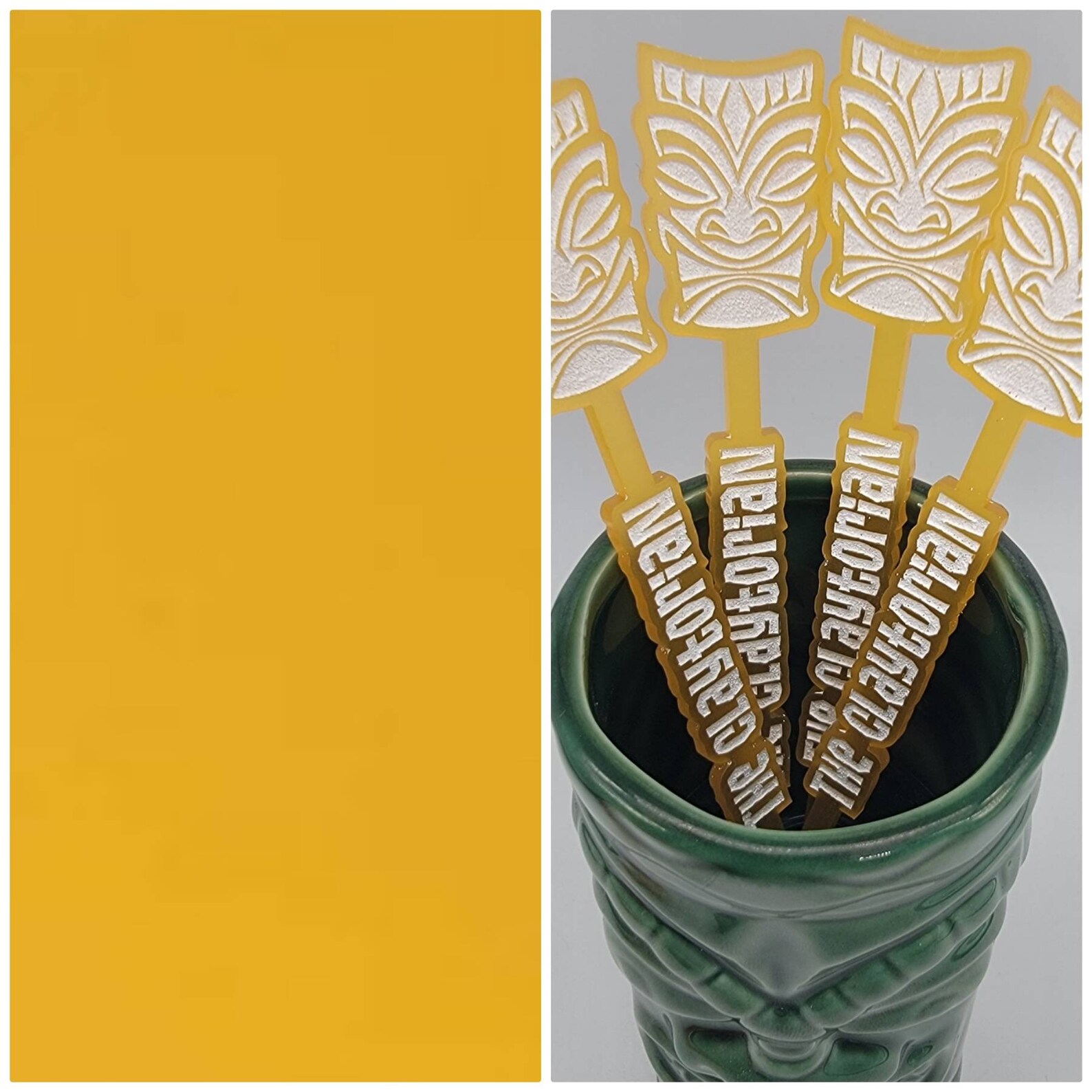 Custom Tiki Swizzle Sticks Frosted Colors Etsy