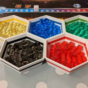 Set of 8 Terraforming Mars token trays with matching colour stripes image 2