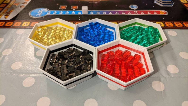 Set of 8 Terraforming Mars token trays with matching colour stripes image 2