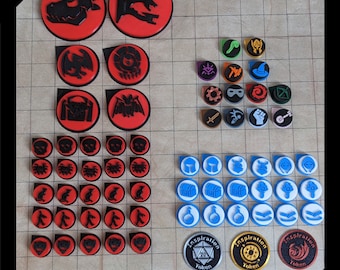 D&D 65 Piece token set, player tokens, npc tokens, monster tokens, dnd tokens, token set, RPG, Tabletop Gaming