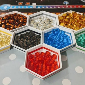 Set of 8 Terraforming Mars token trays with matching colour stripes image 3