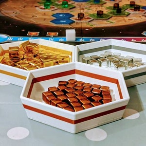 Set of 8 Terraforming Mars token trays (with matching colour stripes)