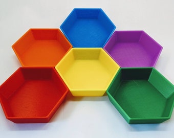 Stacking rainbow token trays - Medium, Large, Extra Large Size - Set of 6 colours