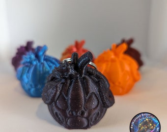 Halloween Pumpkin and Dragon, Keyring, Bag Tag, Cosplay, Decoration, Gift Idea, Jack O Lantern