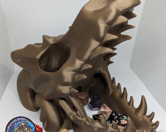 Skull Dragon Dice Tower, dice tower, dragon, Skull, dungeons and dragons, tabletop gaming