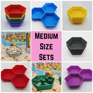 Set of 1, 3, 6 or 9 stacking token trays - Medium Size - Invitation to play, sorting, board games - Mix & match from a wide range of colours