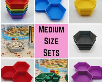 Set of 1, 3, 6 or 9 stacking token trays - Medium Size - Invitation to play, sorting, board games - Mix & match from a wide range of colours