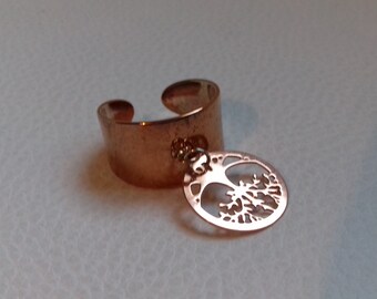 Fancy multicolored tree of life ring