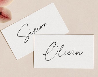 Wedding Place Cards, Calligraphy Place Cards, Place Card Template, Print Yourself, Printable, Digital file, PDF Place Cards, Name Cards
