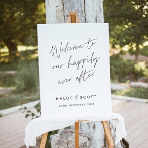 Wedding Welcome Sign Print Yourself, Printable Sign, Digital file, Khloe, PDF Editable Sign, Modern, Minimalist Wedding Sign