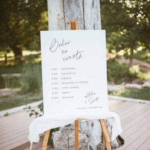 Signe de la chronologie du mariage, signe de l'ordre des événements de mariage, imprimez vous-même, imprimable, fichier numérique, Khloe