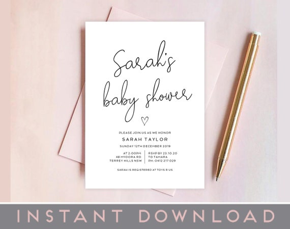 handwritten baby shower invitations