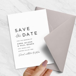 Save the Date card, Simple, Minimalist Save the Date, Modern Save the Date, Calligraphy, Madison Design