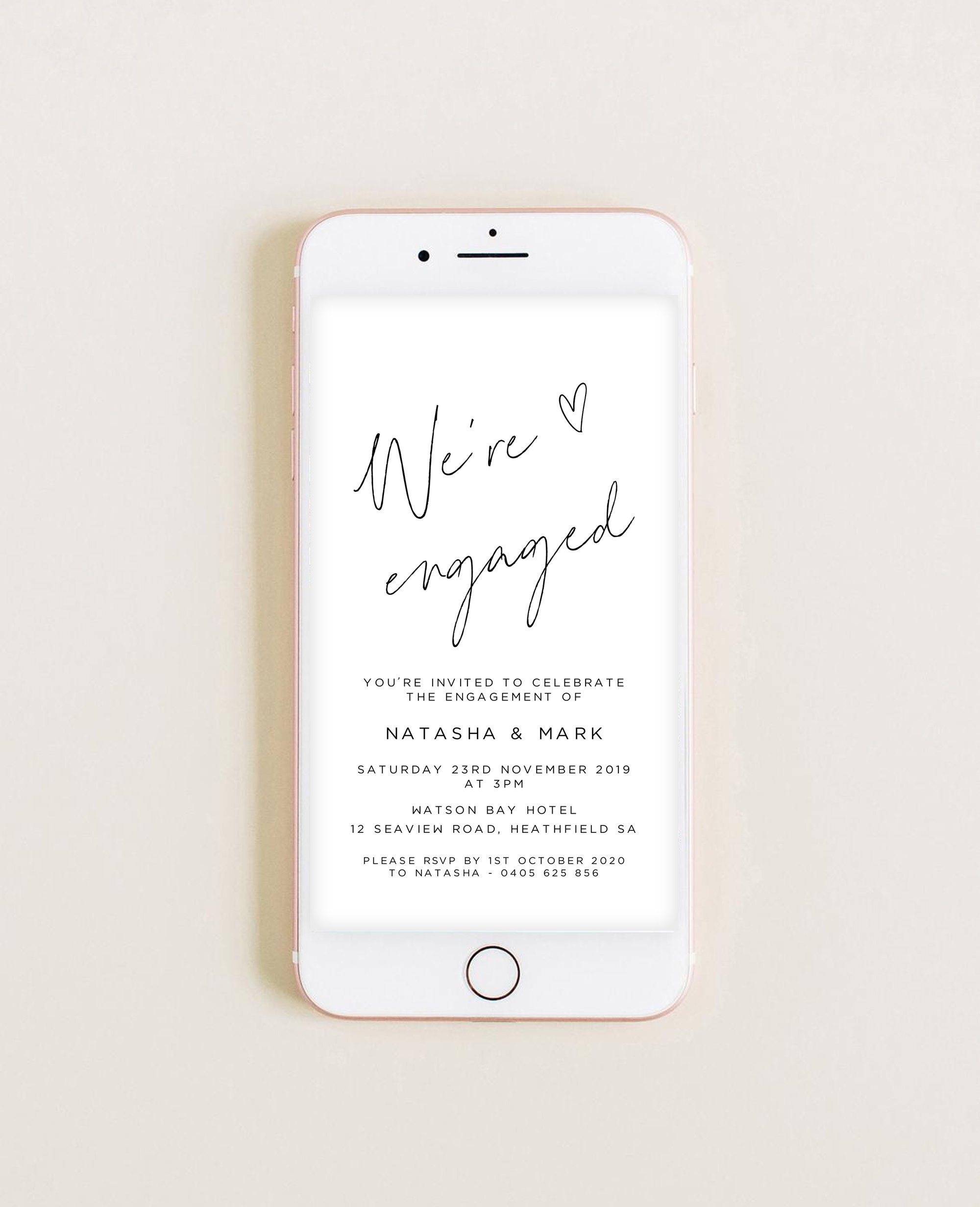 Paper & Party Supplies Instant Download Minimalist Online Invitation