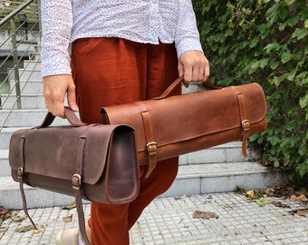 Flute Case Cover, Leather Flute Bag, Alto Flute Bag, Personalized genuine leather flute bag, Travers flute bag