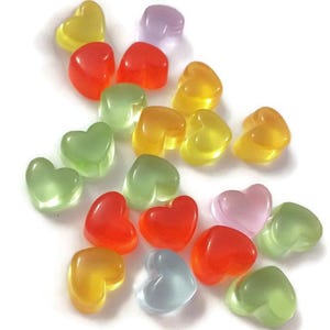 10 Cabochões de resina de doces em forma de coração multicoloridos e fofos, suprimentos para artesanato