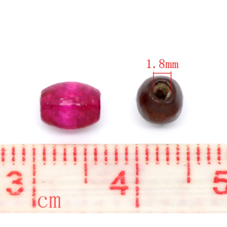 200 Colourful barrel shape wooden beads 6mm